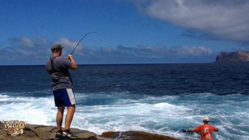 pescare alle Canarie, isola di Lanzarote con la Gudoterror (isola della Graciosa)